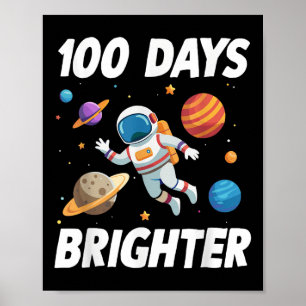 100日明るい宇宙宇宙飛行士100日目 ポスター