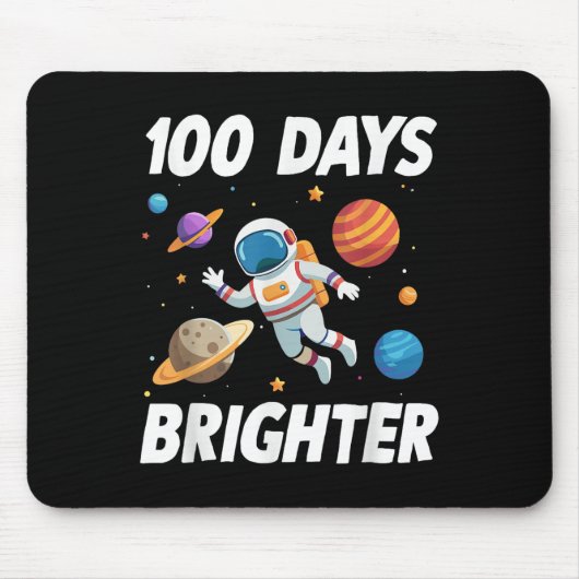 100日明るい宇宙宇宙飛行士100日目 マウスパッド (正面)