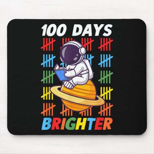 100日明るい宇宙宇宙飛行士100日目 マウスパッド (正面)