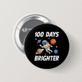 100日明るい宇宙宇宙飛行士100日目 缶バッジ (正面&裏面)