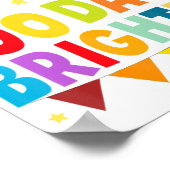 100日明るい幸せな100日の学校先生 ポスター (角)