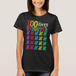 100日明るい幸せな100日学校の学生 Tシャツ