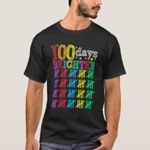 100日明るい幸せな100日学校の学生 Tシャツ
