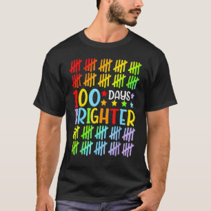 100日明るい幸せな100日学校の学生 Tシャツ