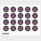 100日明るい絞り染めおもしろい100日の学校 ラウンドシール (シート)