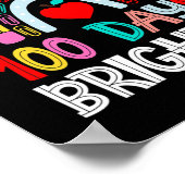 100日明るい虹100th Day Of School Teac ポスター (角)