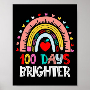 100日明るい虹100th Day Of School Teac ポスター
