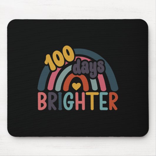 100日明るい虹100th Day Of School Teac マウスパッド (正面)