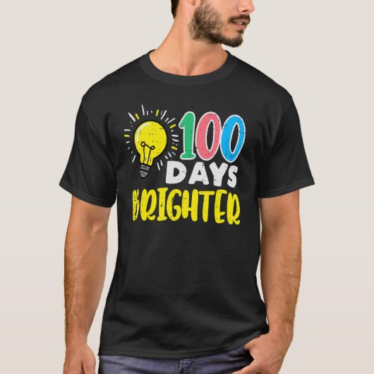 100日明るい電球100日学校Smar Tシャツ (正面)