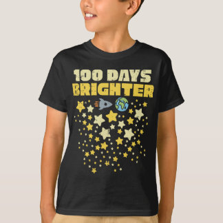 100日明るい100日の学校の星 Tシャツ