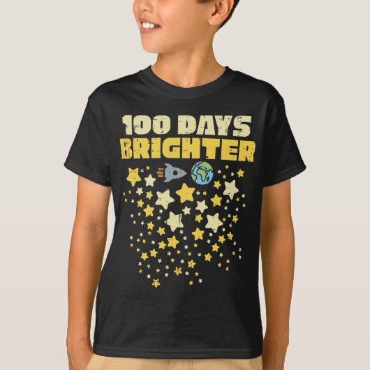 100日明るい100日の学校の星 Tシャツ (正面)