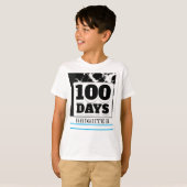 100日明るい100日学校白黒 Tシャツ (正面フル)