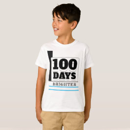 100日明るい100日学校白黒 Tシャツ