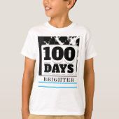 100日明るい100日学校白黒 Tシャツ (正面)