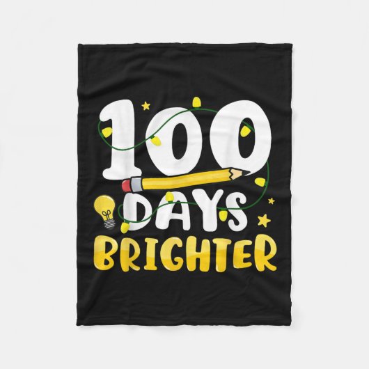 100日明るい100日目の学校100日 フリースブランケット (正面)