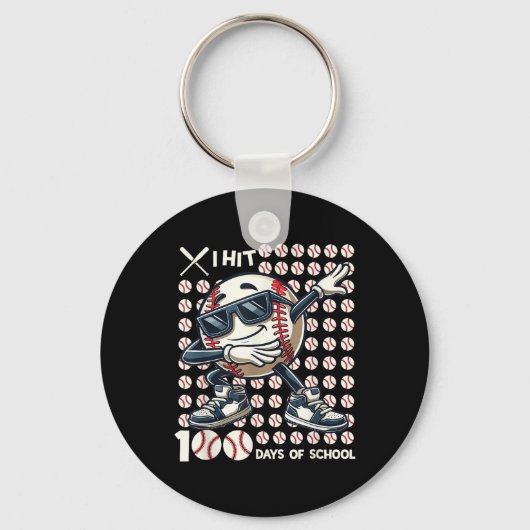 100日校野球こうもり100日目 キーホルダー (正面)