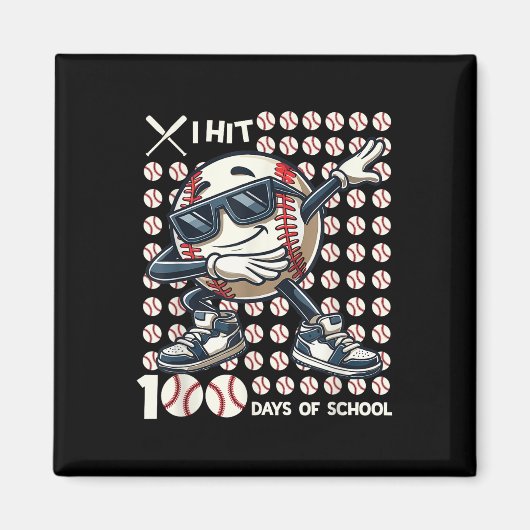 100日校野球こうもり100日目 マグネット (正面)