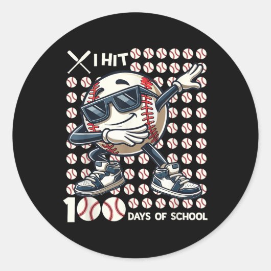 100日校野球こうもり100日目 ラウンドシール (正面)