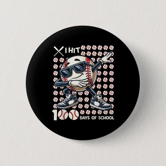 100日校野球こうもり100日目 缶バッジ (正面)