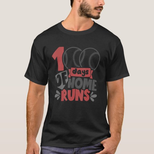 100日校野球先生キッズ100日目 Tシャツ (正面)