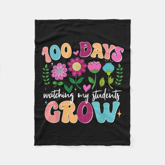 100日栽培Boho花先生100日目 フリースブランケット (正面)