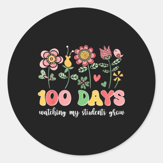 100日栽培Boho花先生100日目 ラウンドシール (正面)