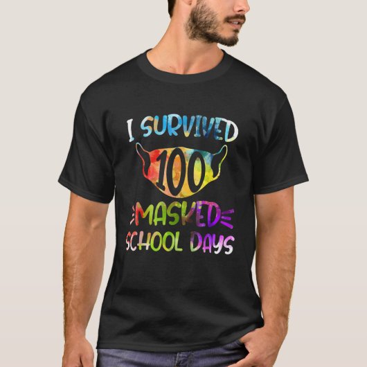 100日生き延び仮面学校の日の準おもしろい校 Tシャツ (正面)