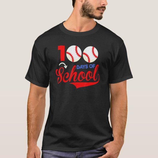 100日登校記念アイテム 100日目野球指導者 Tシャツ (正面)