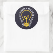 100日登校記念Tシャツ ラウンドシール (バッグ)