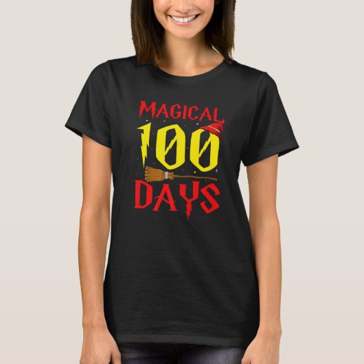 100日登校記念Tシャツ 女の子 男の子 先生用 Tシャツ (正面)