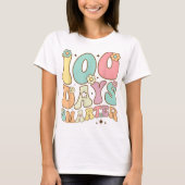 100日目おめでとう先生女子 Tシャツ (正面)