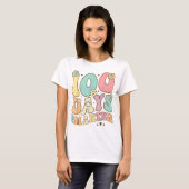100日目おめでとう先生女子 Tシャツ (正面フル)