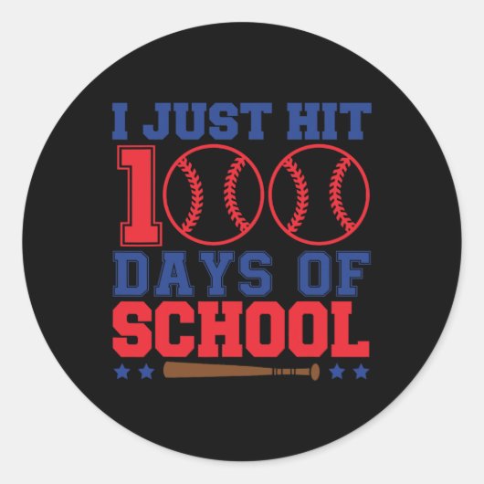 100日目に学校の日100人をヒット ラウンドシール (正面)