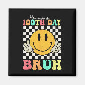 100日目のブラスマイル顔100学校の少年の日 マグネット (正面)