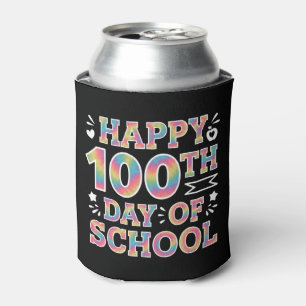 100日目の学校おめでとう タイダイ レインボー 100日 缶クーラー