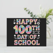 100日目の学校おめでとう タイ・ダイ レインボー 100日 招待状 (スタンド正面)