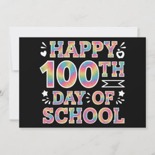 100日目の学校おめでとう タイ・ダイ レインボー 100日 招待状
