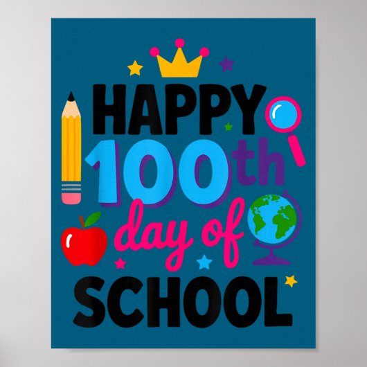 100日目の学校おめでとう!賢くなった先生 ポスター (正面)