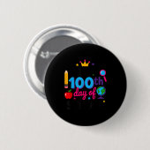 100日目の学校おめでとう!100倍賢くなった先生 缶バッジ (正面&裏面)