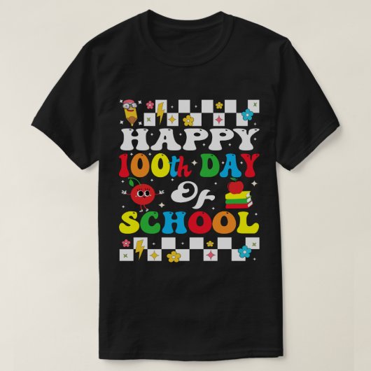 100日目の学校おめでとうTシャツ Tシャツ (デザイン正面)