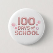 100日目の学校お祝いボタン 缶バッジ (正面)