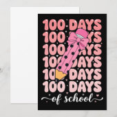 100日目の学校お祝い 招待状 (正面/裏面)