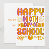 100日目の学校お祝い 発明カート 100日 招待状 (正面/裏面)