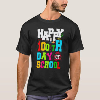 100日目の学校でお祝い 子供 先生 生徒 100日 Tシャツ