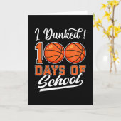 100日目の学校でダンクしたよ スケッチ 100th Day カード (黄色い花)