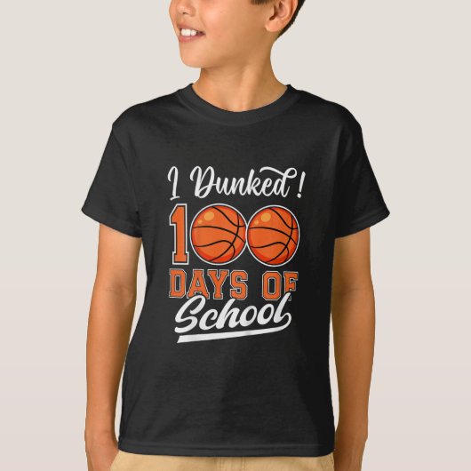 100日目の学校でダンクしたよ スケル100日目の学校 Tシャツ (正面)