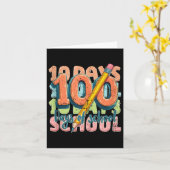 100日目の学校のおもしろい衣装子供へ女子B カード (黄色い花)