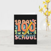 100日目の学校のおもしろい衣装子供へ女子B カード (黄色い花)
