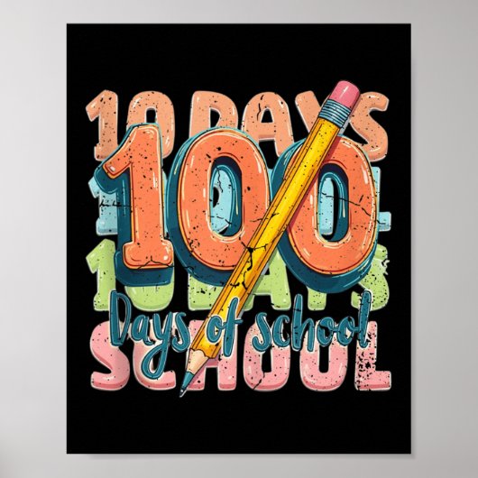 100日目の学校のおもしろい衣装子供へ女子B ポスター (正面)