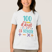 100日目の学校のお祝い トライブレンドＴシャツ (正面)